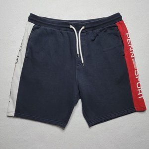 PENN Sport Sweat Shorts Men's Size Large Blue Striped Athletic